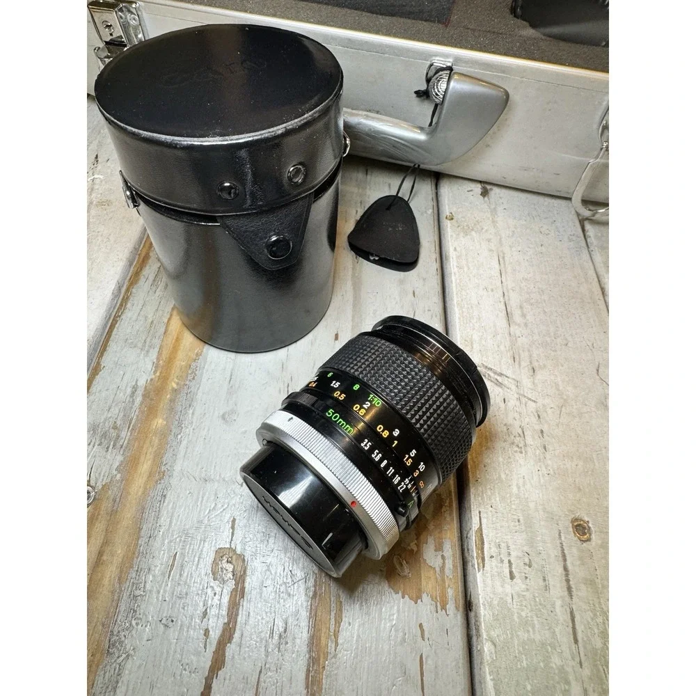 VINTAGE ZERO HALLIBURTON ALUMINUM CASE & CANON CAMERA EQUIPMENT INCLUDED